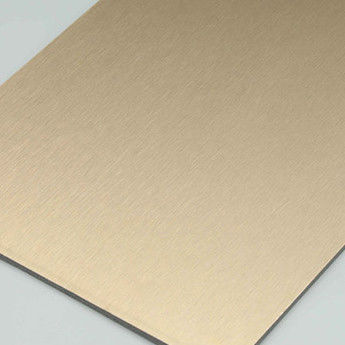 4MM 1.22 X 2.44m हाउस क्लैडिंग ब्रश सिल्वर Acm एचडीपीई आउटडोर कम्पोजिट पैनल