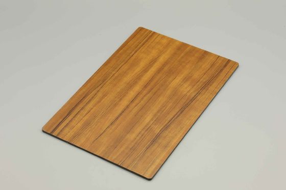 OEM आकार ग्रे वुड फिनिश एसीपी शीट 1220MM X 2440MM वुड ग्रेन एसीएम पैनल